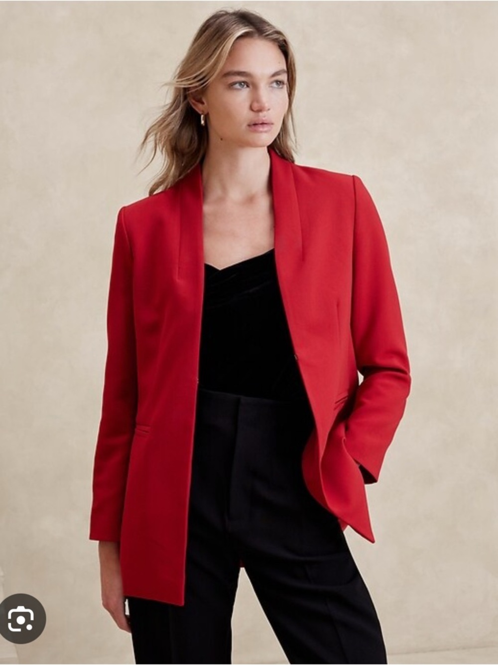 NWT Banana Republic Factory collarless blazer size 2 red